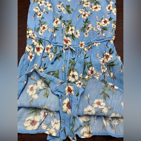 Forever 21 Romper Skort Dress Blue with White Daisies Adjustable Straps‎ Large - Picture 4 of 5